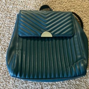 Blue Quilted Backpack Purse